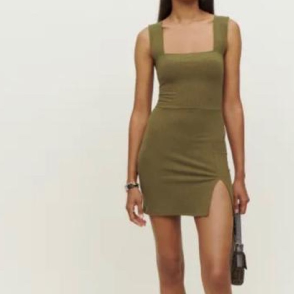 ReformationGreen L Laurena Knit In Dark Olive